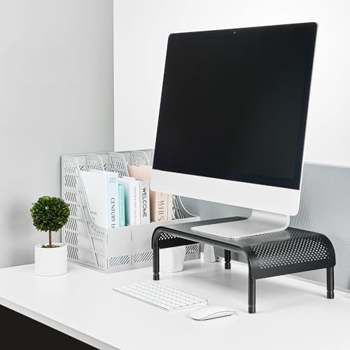 Staples TECH Adjustable Steel Monitor Stand, Ergonomic Desktop Riser