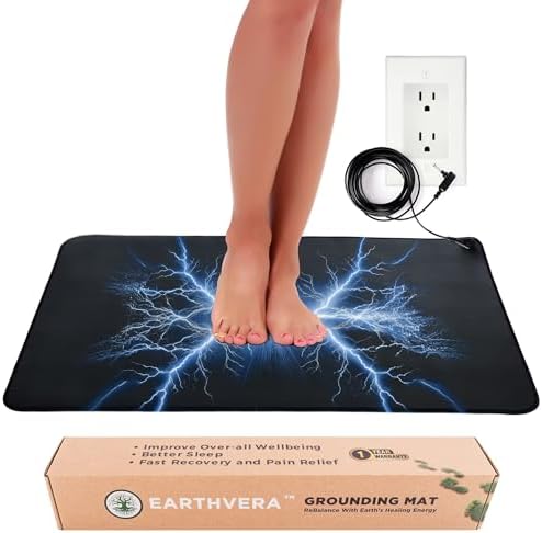 Grounding Mat for Feet, 24x16 Earthing Pad with Multimeter & Cord