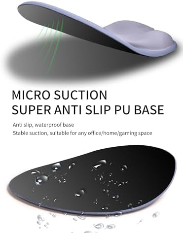 Palm-Rest and Wrist-Hugging Mouse Pad Wrist Rest, Ergonomic Wrist Support with Curve Fitting Cushioned Memory Foam for Carpal Tunnel Pain Relief, 9.9 x 8.3 Inch, Lavender Haze