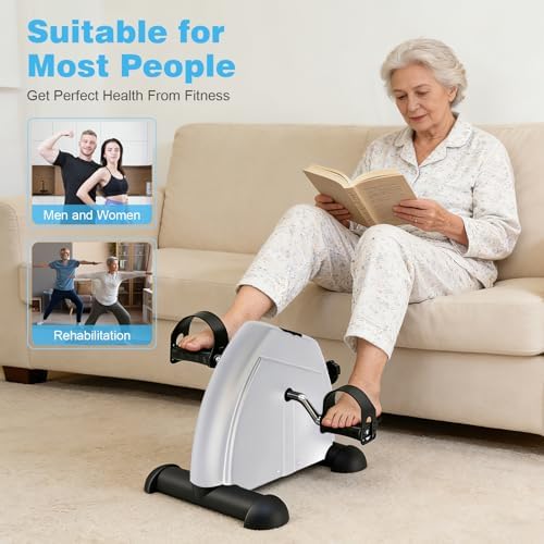 Mini Exercise Bike, Portable Under Desk Pedal Exerciser, Arm & Leg Trainer
