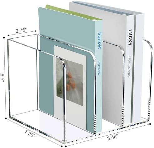SANRUI Acrylic Magazine Holder Desk Organizer Workspace Sorter Clear 3 Slot