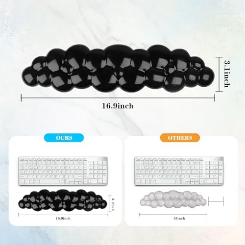 Gel Cloud Keyboard Wrist Rest, Cute Wrist Support and Arm Support Keyboard Rest for Keyboard Typing Pain Relief，Suitable for Office/Computer/Laptop/Gaming（Keyboard Wrist Rest Black ）