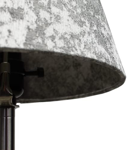 FenchelShades.com Lampshade 6" Top Diameter x 10" Bottom Diameter x 8" Slant Height 6x10x8" with Spider Attachment Diameter 0.4 Inch for Lamps with a Harp (Couture Crushed Sterling)