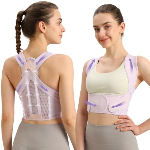 NLNYCT Posture Corrector for Women, Back Brace Posture Corrector, Purple M