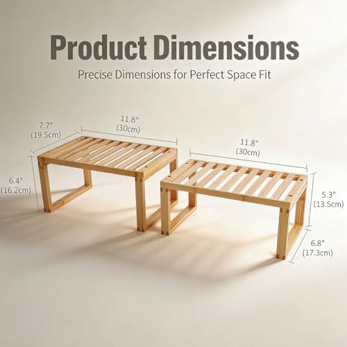JinDoWin Kitchen Cabinet Organizer Shelf to Eliminate Clutter, Space-Saving Shelf Organizer, Pantry organizers and storage, Compact Spice Rack Organizer for Cabinet (2, W11.8″)
