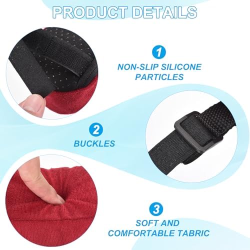PATIKIL Office Chair Arm Pads, 2 pcs Office Chair Arm Cover Soft Office Chair Armrest Pads Memory Foam Cotton Removable Washable for Desk Computer Gaming, Red
