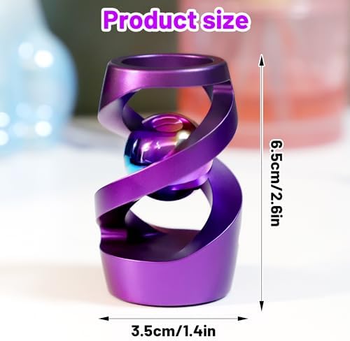 Kinetic Spinning Desk Toy, ADHD Stress Fidget Desktop Decor Purple
