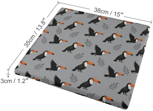 Portable Square Seat Cushion Memory Foam Material Tropical Toucan