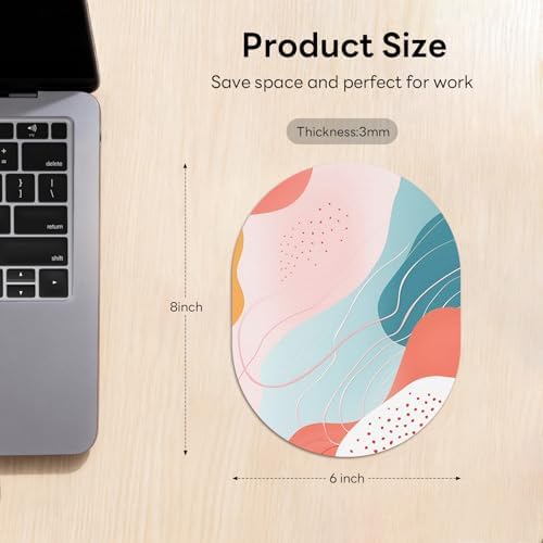 Oval Mouse Pad 6x8in Non-Slip for Laptop,Boho Lines