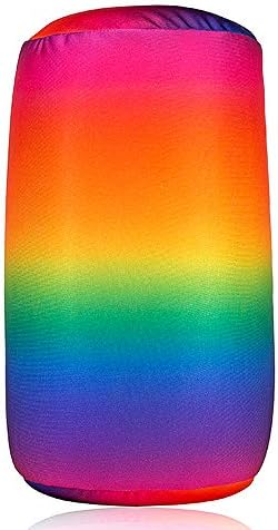 Squish Microbead Pillow Neck Lumbar Body Sopport Microbead Bolster 7 * 12Inches Travel Pillows for Chair Sleeping Car Seat Emotional Colorful Dormroom Accessory (Rainbow)