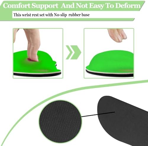 BamLue Keyboard Wrist Rest, BamLue Memory Foam Pad Set for Easy Typing & Pain Relief for Laptop, Office & Home, Ergonomic Sets for Keyboard, Gel Mouse Wrist Rest, Smooth Fiber Cushion Wrist Support