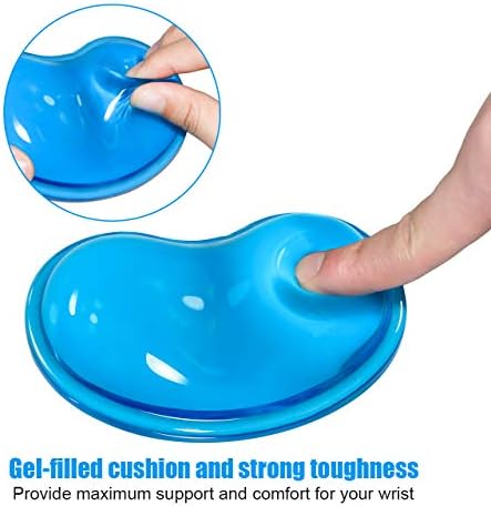 JIKIOU Ergonomic Gel Wrist Rest for Mouse 2 Pack Blue, 4.3x2.7inch