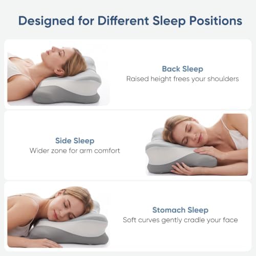 Cervical Neck Pillow, Memory Foam Contour Pillow, Queen