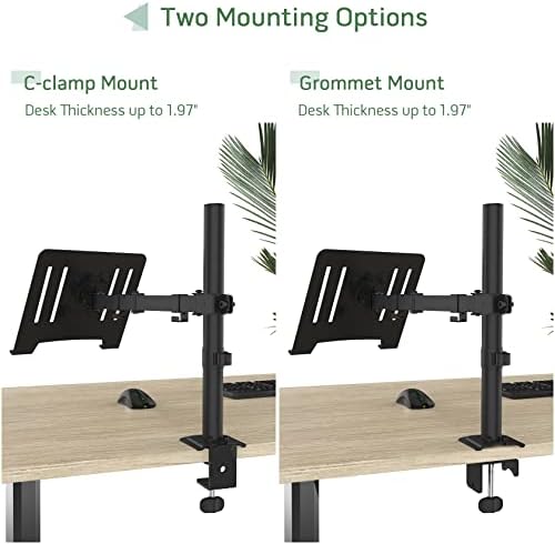 UPGRAVITY Black Laptop Desk Mount for 17 inch Notebook or 14”-32” Monitor