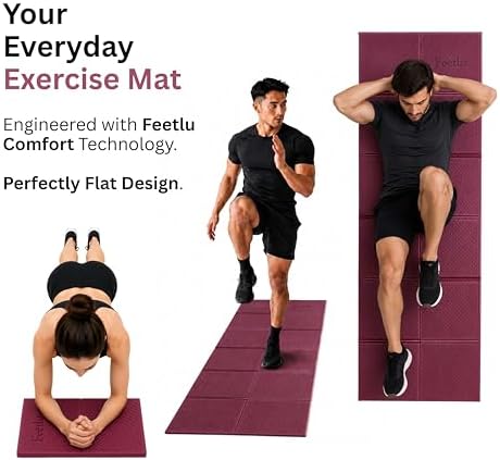 Foldable Yoga Mat, 72" x 24" x 6mm, Lightweight & Non-Slip