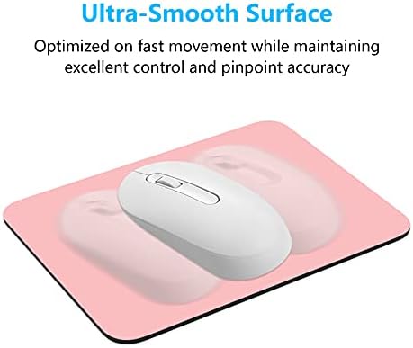 Dapesuom Small Mouse Pad, 6 x 8 Inch Thick Rubber Premium-Textured Non-Slip Portable & Washable Mini Mouse Mat for Women Men Wireless Laptops Keyboard Tray Gaming Work Computer Office Travel, Pink
