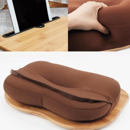 Toddmomy Bamboo Tablet Table Stand with Slot, Lightweight Laptop Holder
