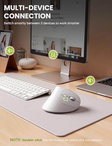 SABLUTE MAM51 Ergonomic Mouse, Wireless Mouse with Side Scroll Wheel