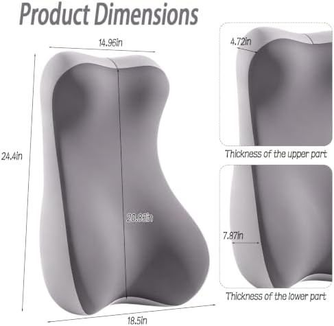 2-in-1 Neck and Lumbar Support Pillow, Recliner Back Cushion with Cover