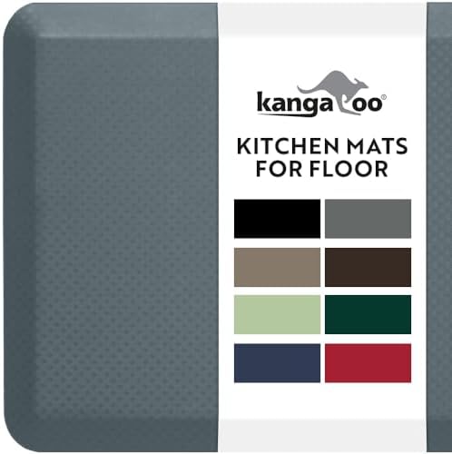 KANGAROO Cushioned Anti Fatigue Kitchen Mats for Floor, 20x58 Charcoal