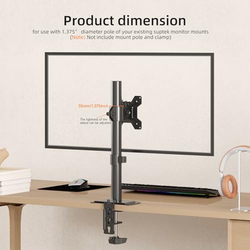 Suptek Single Head and Plate Vesa Pole Mount Bracket for Suptek Monitor Mount,1 Pack(MD6TB)