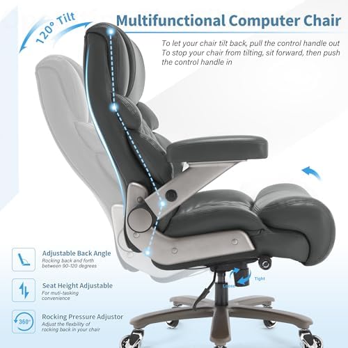 VUZI 700lbs Big and Tall Office Chair, Large Executive Leather Desk Chair