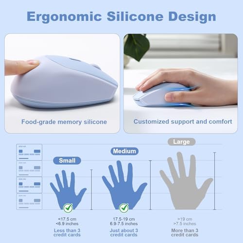 YUNZII C2 Silicone Wireless Mouse 1600 DPI Optical 2.4GHz (Blue)