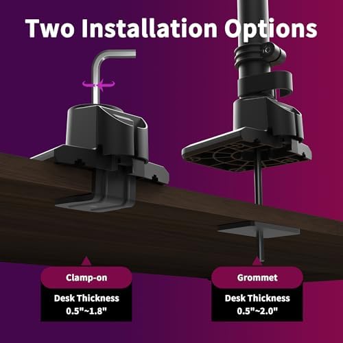 Dual Monitor Arm for 17-49 Inch Ultrawide Screens, Dual Monitor Mount Heavy Duty up to 44lbs, Adjustable Vertical Stacked Full Motion Dual Monitor Arm Desk Mount, 75/100mm VESA Mount, Black