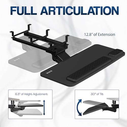 VIVO Premium Black Under Desk 27 x 11 in Keyboard Tray, MOUNT-KB27P-B