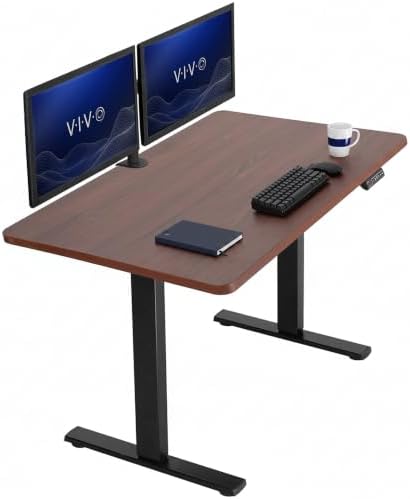 VIVO Dark Walnut 48 x 30 in Standing Desk, DESK-KIT-1B5D
