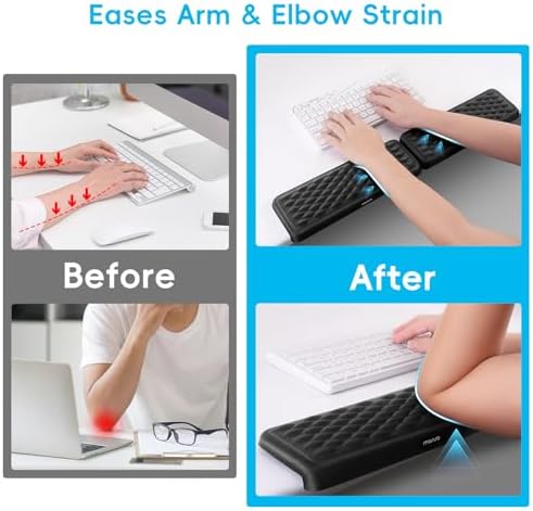 MOSISO Arm Rest for Desk, L-Shaped Desk Elbow Pad for Desk, Black