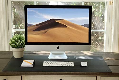 Vine Creations Leather Desk Mat 24" x 17", Desk Protector, PU Leather Desk Pad, Small Desk Pad Mat, Desk Blotter, Desk Pads on Top of Desks, Small Desk Mat for Home or Office (Black)