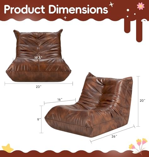 Hobestluk Kids Bean Bag Chair Small Beanbag Couch with Leather Fabric