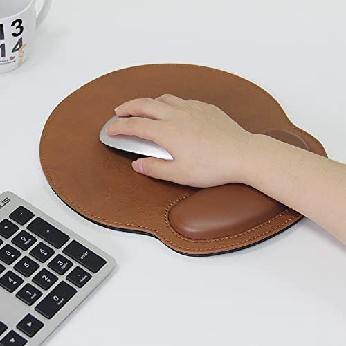 Leather Mouse Pad Wrist Support Ergonomic Mousepad for Desk Laptop