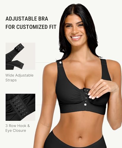 FeelinGirl Post Surgery Compression Bra for Women's Front Closure Bra