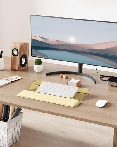Laborio Computer Keyboard Wrist Rest, Keyboard Riser Stand for Desk(Beige)