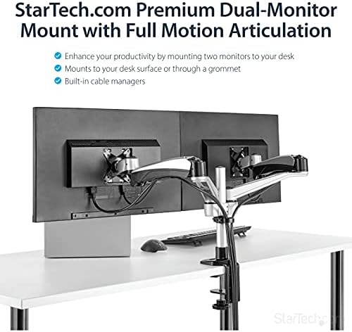 StarTech Desk Mount Dual Monitor Arm 30in, Articulating, Silver (ARMDUAL30)