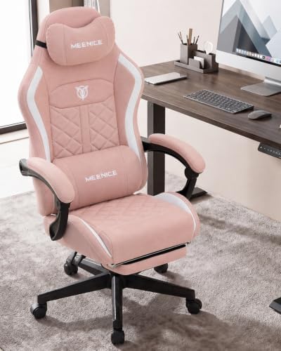 Big and Tall Gaming Chair with Footrest for Adults, Fabric