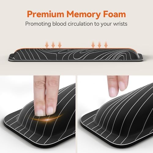 TECKNET Wrist Rest for Computer Keyboard Ergonomic, 1 in Thick, 17x3.3 in