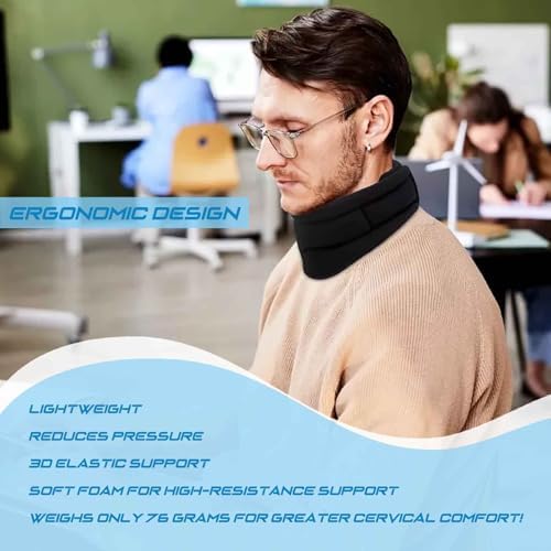 VitaVix Neck Support for Snoring, Ergonomic Neck Pain Relief Collar, Neck Brace for Restful Sleep, Anti-Forward Tilt Neck Traction Device for Neck, Adjustable Soft Foam Support (Large)