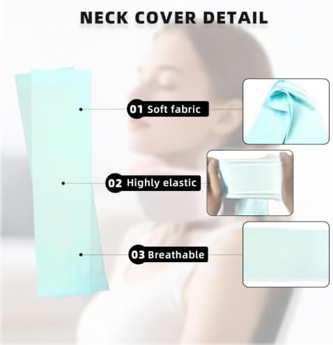 4 Piece Cervical Support Sleeve, Breathable Dustproof Cervical Support Sleeve, Elastic Soft Neck Brace Covers - For Men and Women, Suitable for Sleep Work Daily Use (Blue)