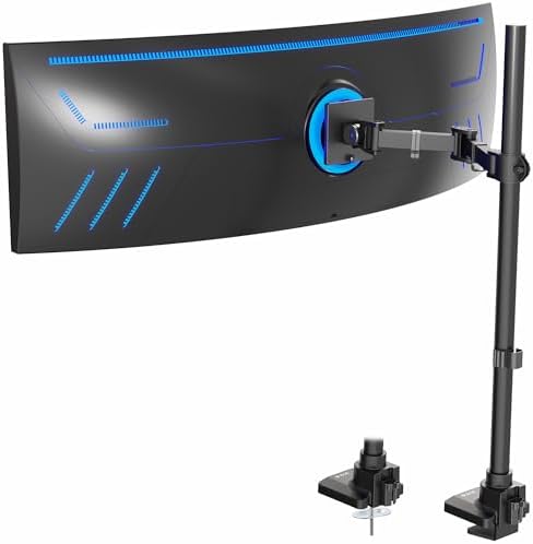 VIVO Black Single Monitor Desk Mount, Up to 49 in Ultrawides, STAND-V100T