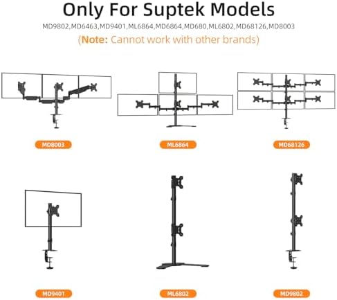 Suptek Single Head and Plate Vesa Pole Monitor Mount Bracket for Suptek Monitor Mount,2 Pack(MD6TB-2)