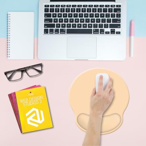 Wrist Rest Support Mouse Pad,Ergonomic Memory Foam Mouse Mat 9x10in Non-Slip Rubber Base Pain Relief Mousepad for Computer, Laptop(Milky Yellow Foam)