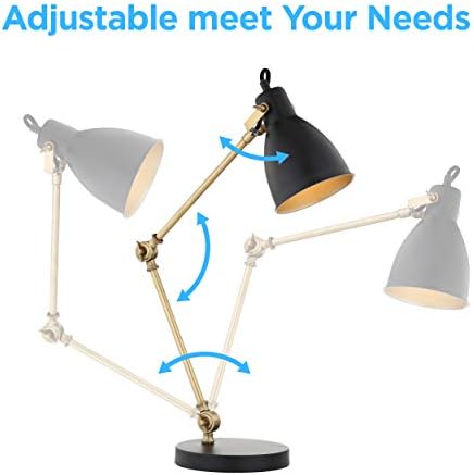 JONATHAN Y Barnes 24" Metal Adjustable Desk Task Lamp, Black/Brass Gold