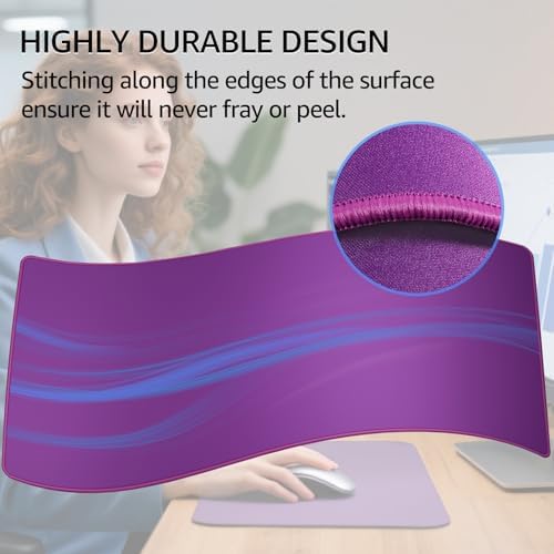 KTRIO Large Gaming Mouse Pad, Desk Mat, 31.5 x 15.7 in, Violet Purple, XXL