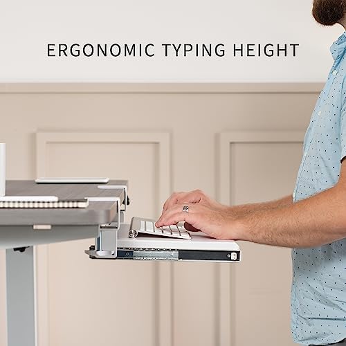 VIVO White Clamp-on 20 x 11 in Keyboard Tray, MOUNT-KB05ES-W