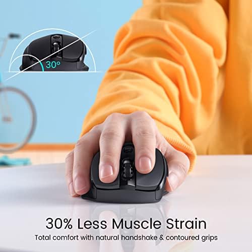 HOTWEEMS Wireless Mouse, D-09 Computer Mouse USB Cordless Mice for Laptop, Ergo Grips, Lightspeed 5-Level 2400 DPI, 16 Months Battery, Portable for PC Mac Chromebook (Black)