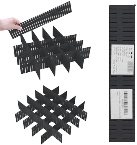 Adjustable Drawer Dividers, Cut to Fit Plastic Organizer Strips, 8-Pack