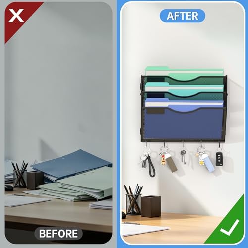 Gawerk Hanging Wall File Organizer, 3 Tier